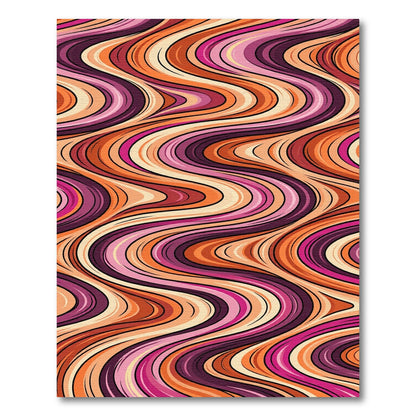 Warm Sunset Ripples Abstract Rug