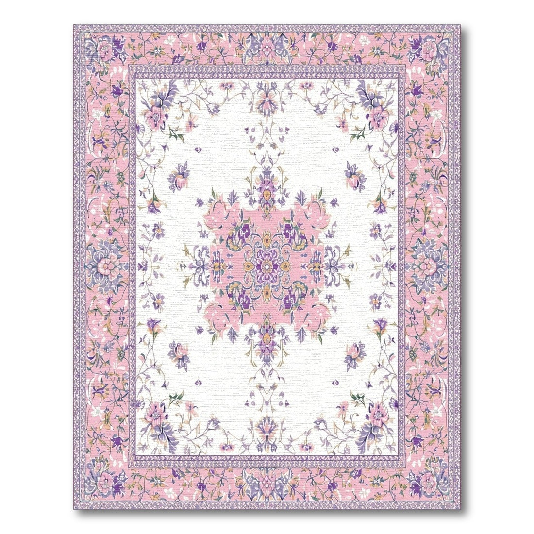 Pink Floral Vintage Area Rug