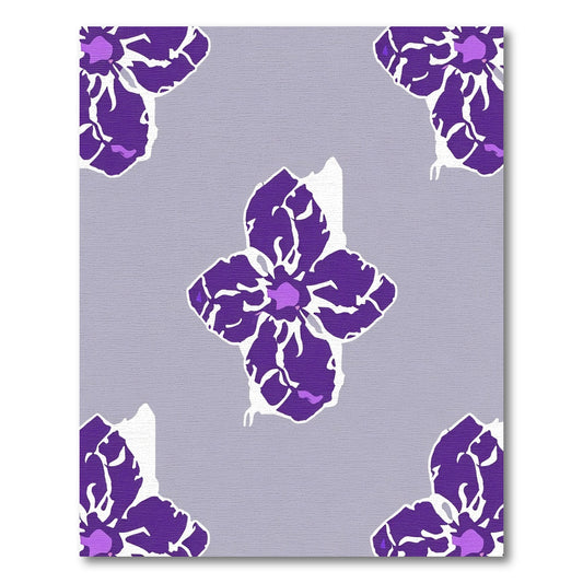 Vibrant Violet Floral Garden Layout Rug