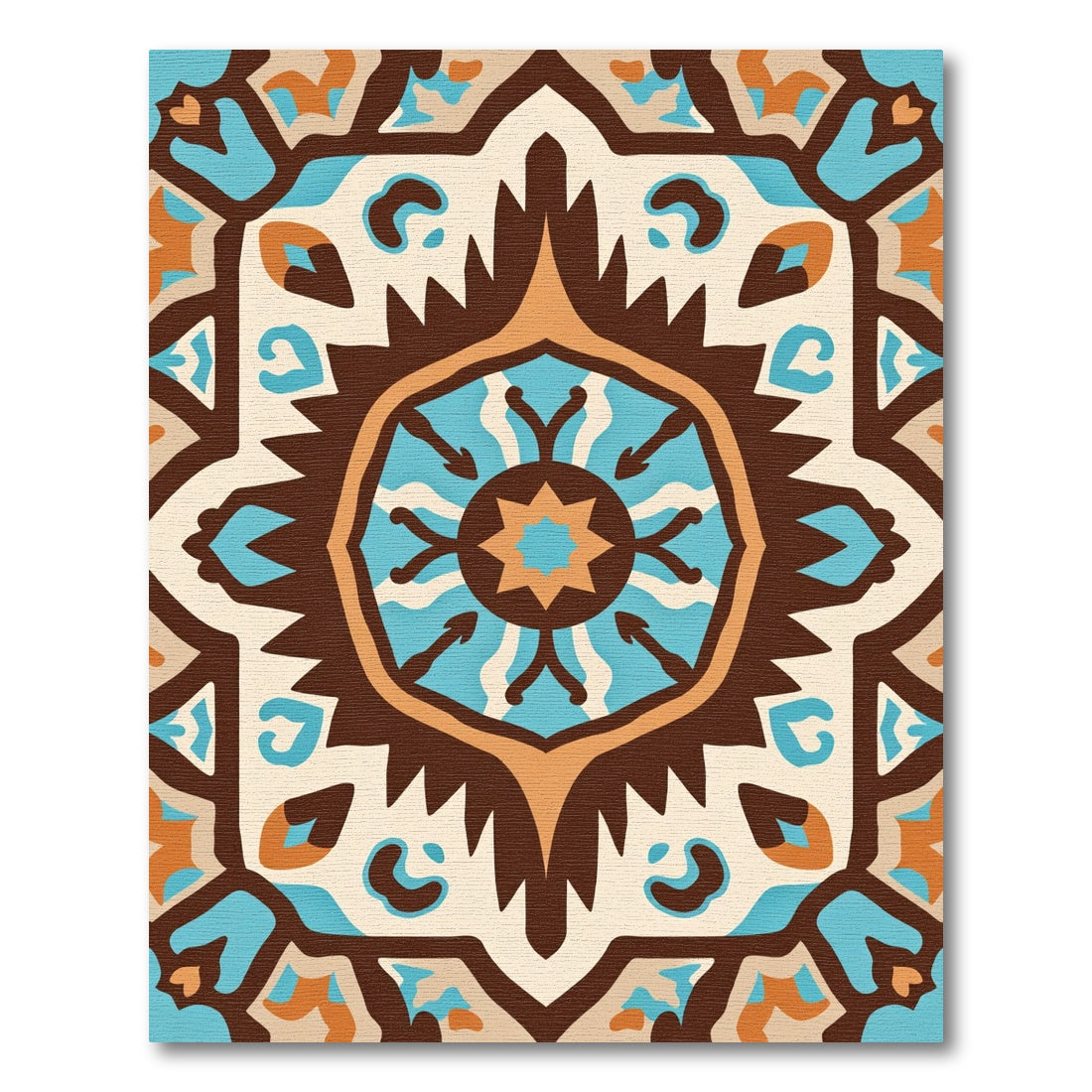 Earth Tones Geometric Medallion Rug