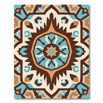 Earth Tones Geometric Medallion Rug