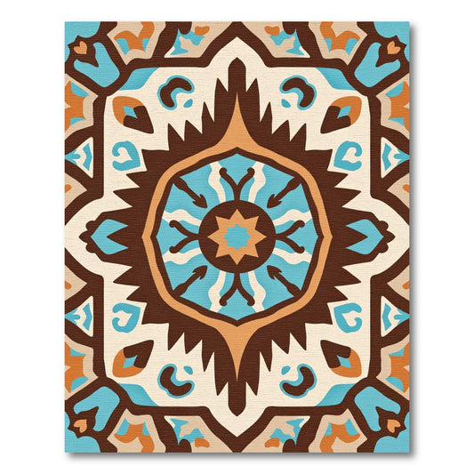 Earth Tones Geometric Medallion Rug