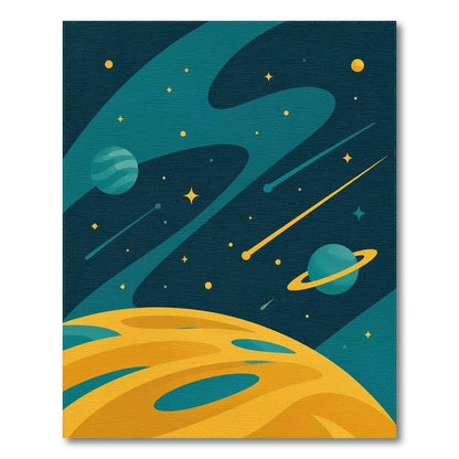 Cosmic Planets Washable Area Rug