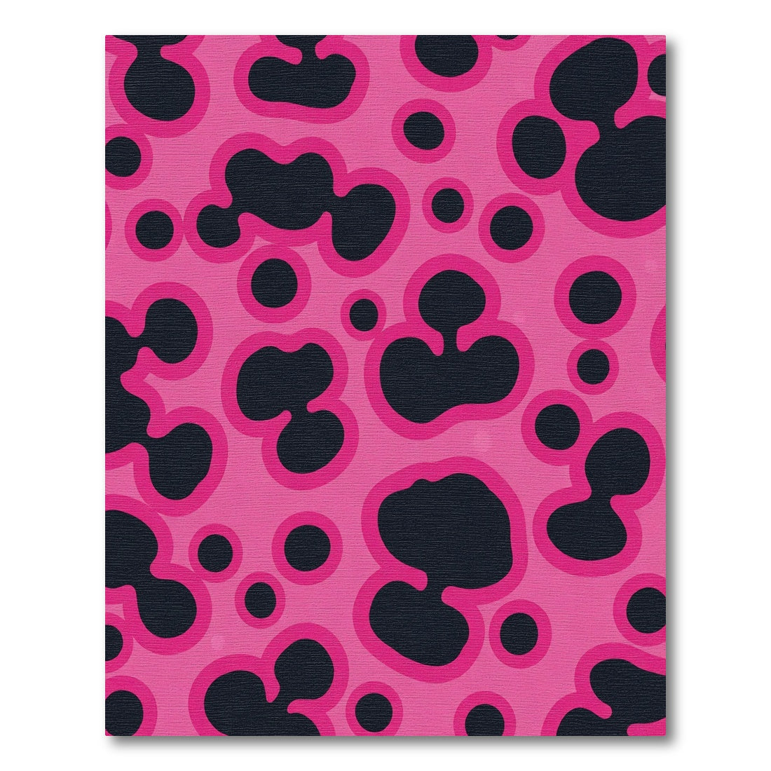 Vibrant Pink Black Organic Spots Rug