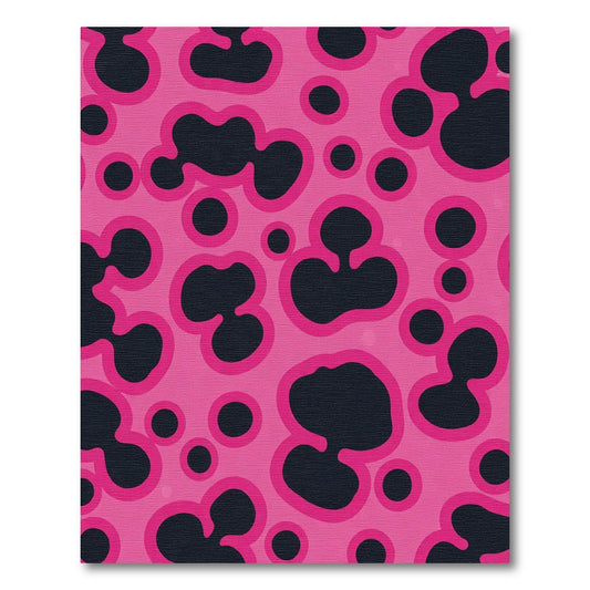 Vibrant Pink Black Organic Spots Rug