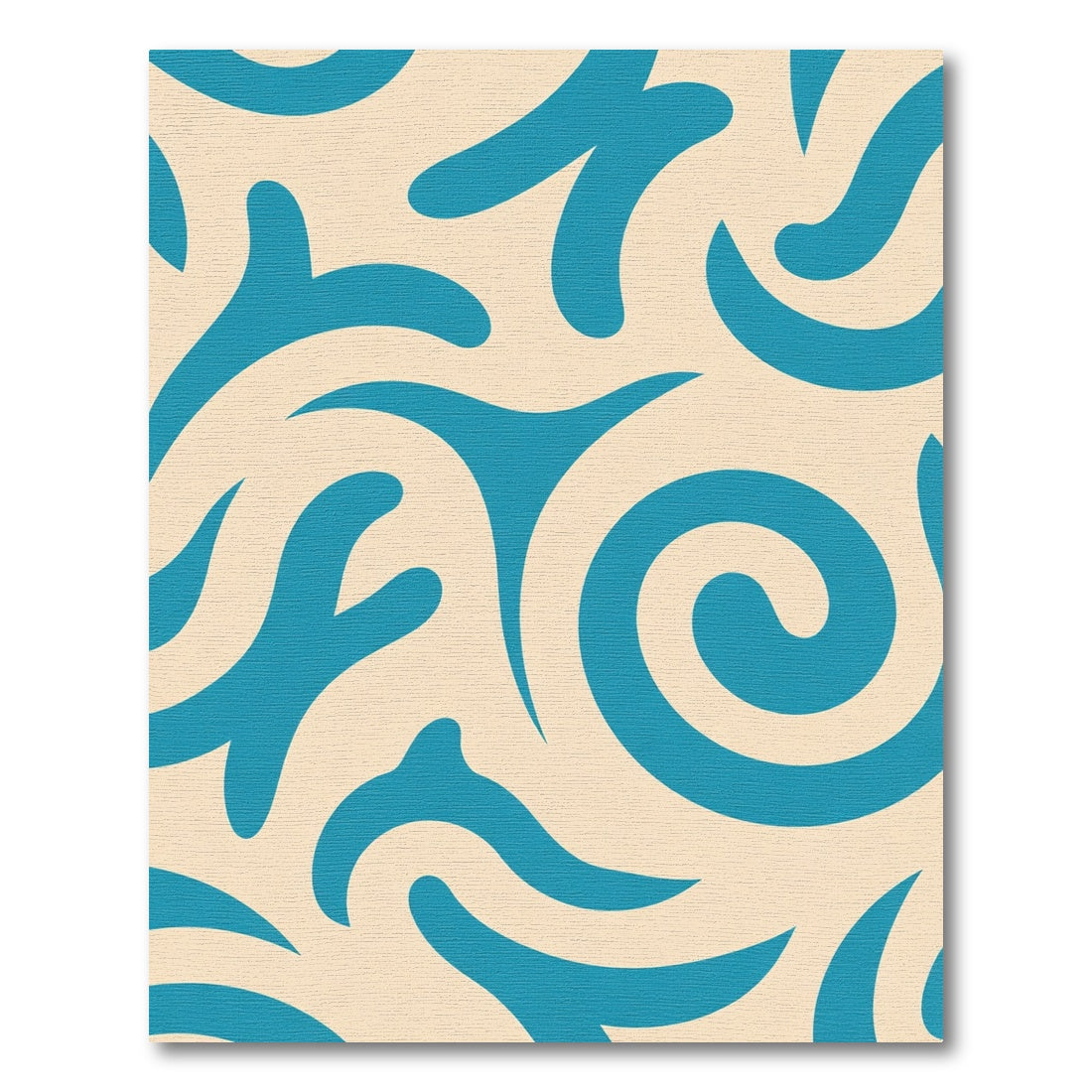 Oceanic Swirl Cream Teal Rug Turquoise Abstract Wave Rug