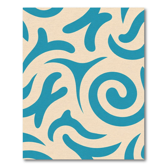 Oceanic Swirl Cream Teal Rug Turquoise Abstract Wave Rug
