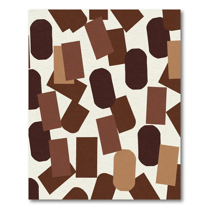 Chic Earth Tones Geometric Collage Rug