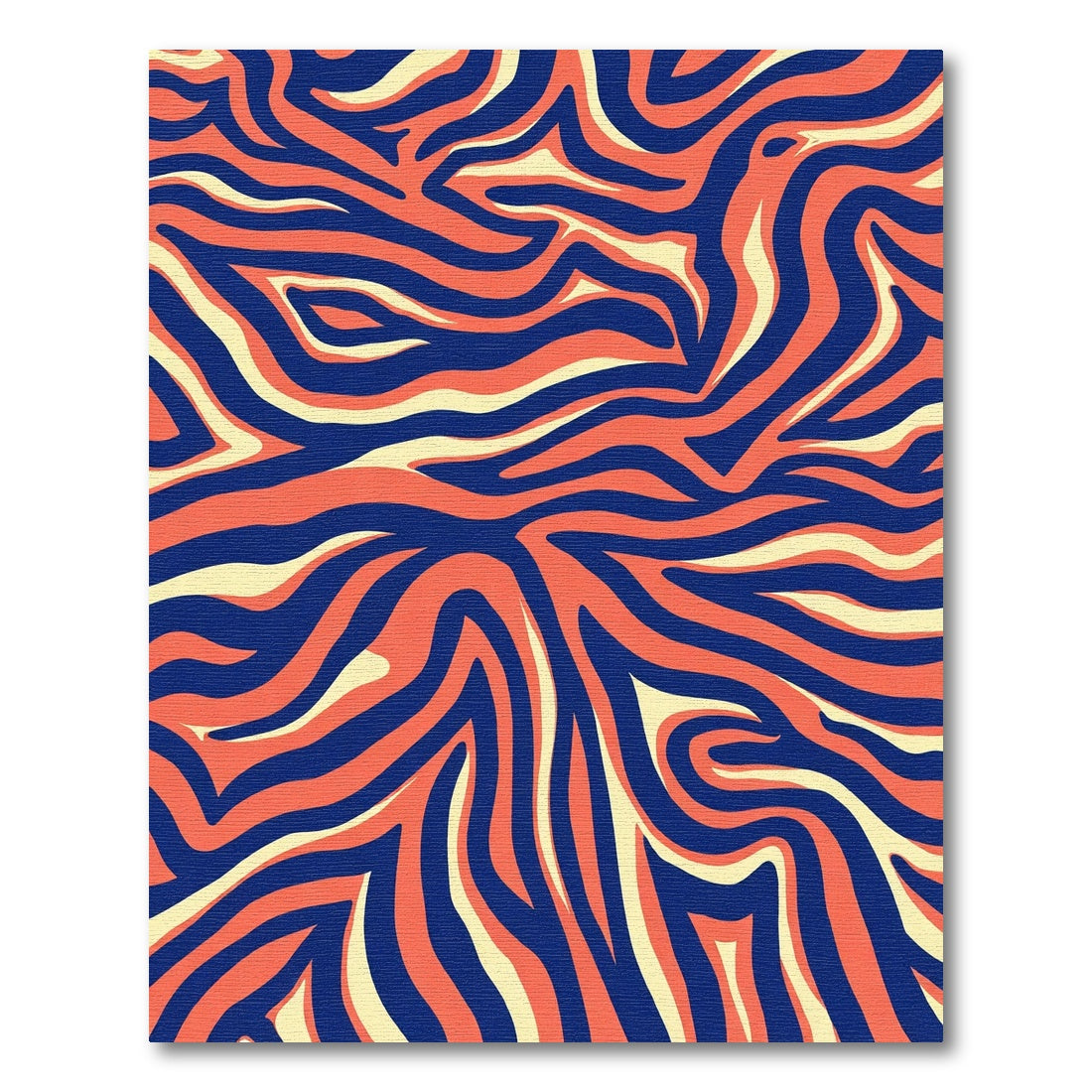 Bold Coral Blue Zebra Stripes Rug