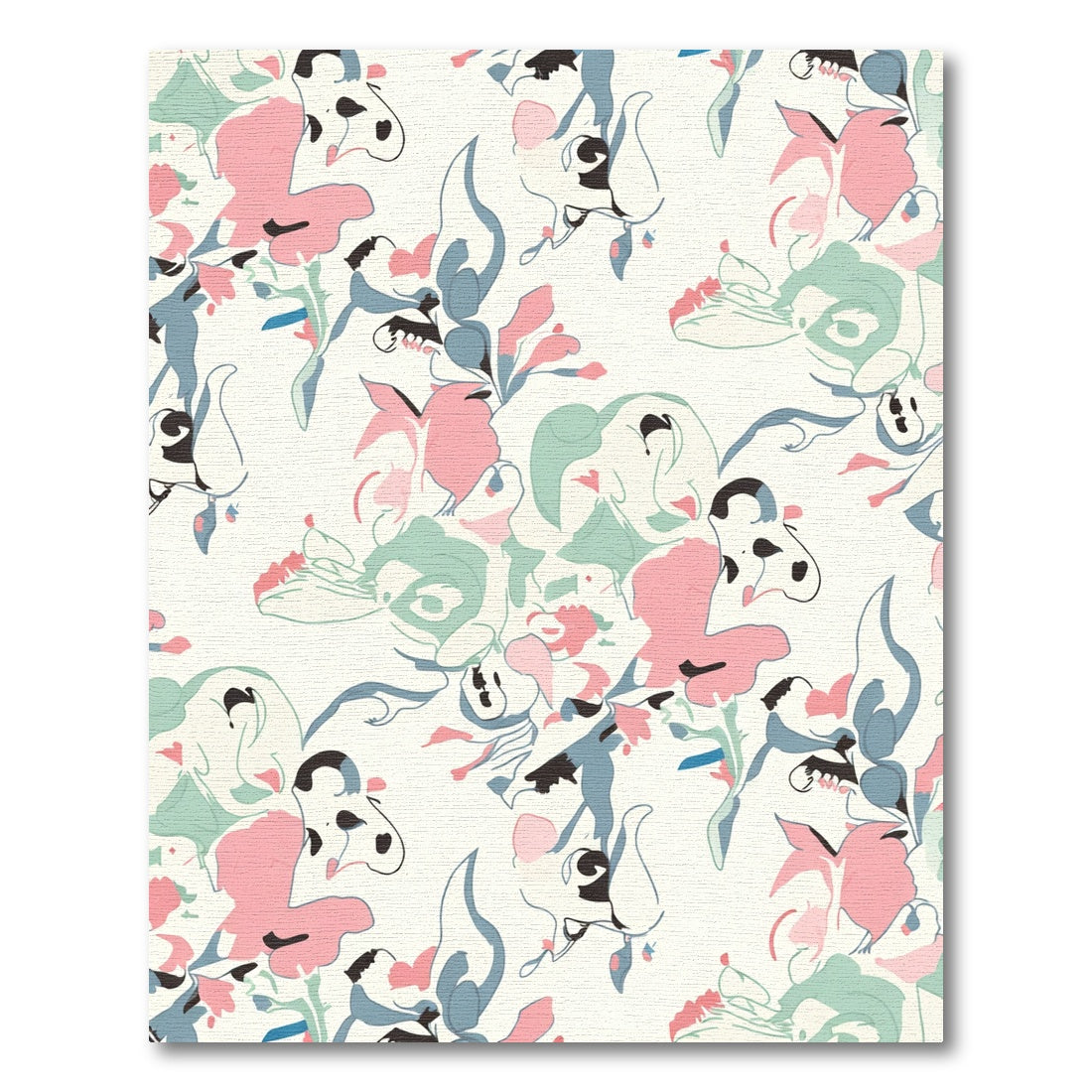Soft Blush Pink Floral Abstract Rug