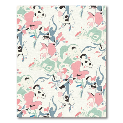 Soft Blush Pink Floral Abstract Rug
