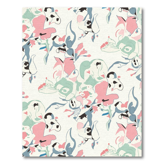 Soft Blush Pink Floral Abstract Rug