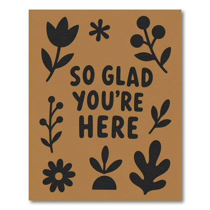 So Glad You're Here Brown Boho Rug