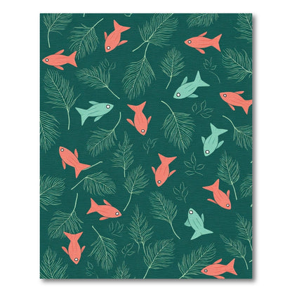 Coral Fish Fern Pattern Rug