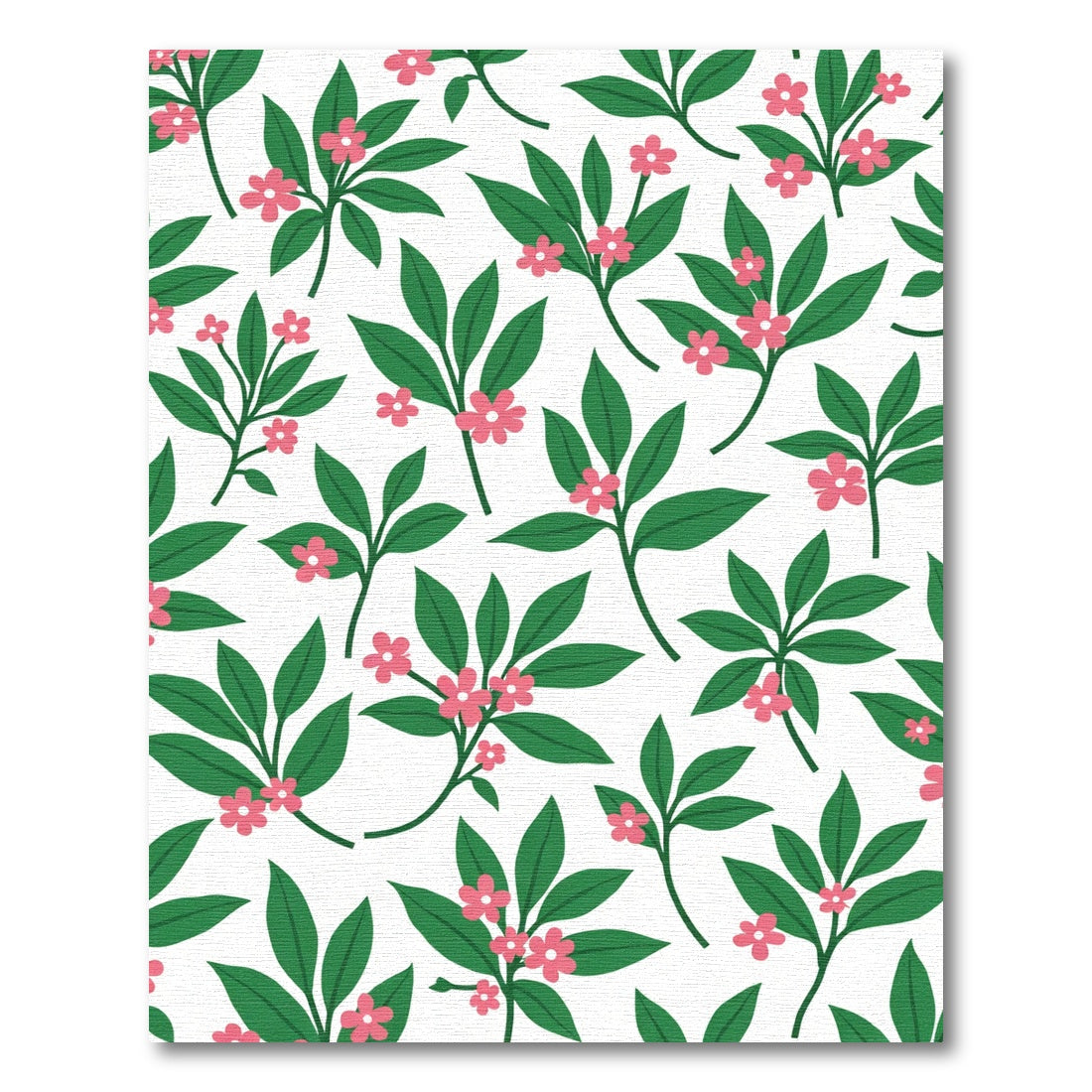 Pink Blossoms Green Foliage All Over Rug