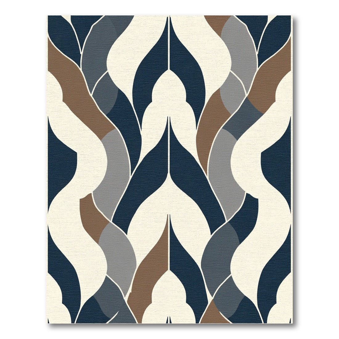 Bold Indigo Cream Interlocking Forms Rug