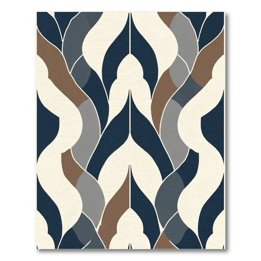 Bold Indigo Cream Interlocking Forms Rug
