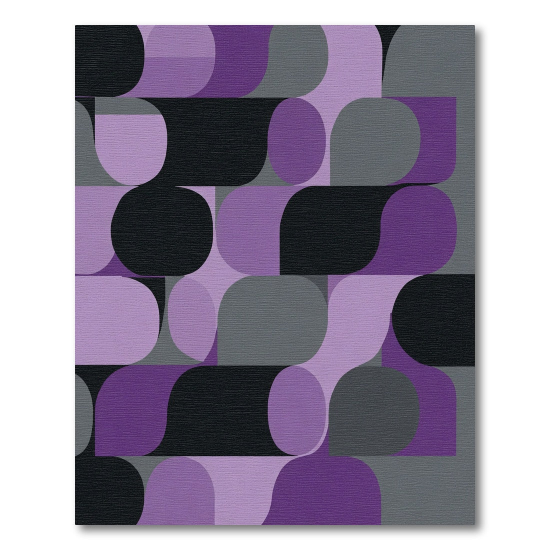 Modern Purple Gray Abstract Shapes Rug