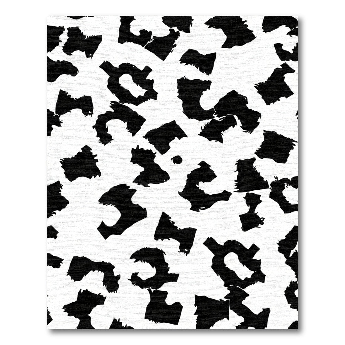 Black White Abstract Spots Rug
