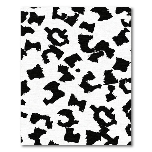 Black White Abstract Spots Rug