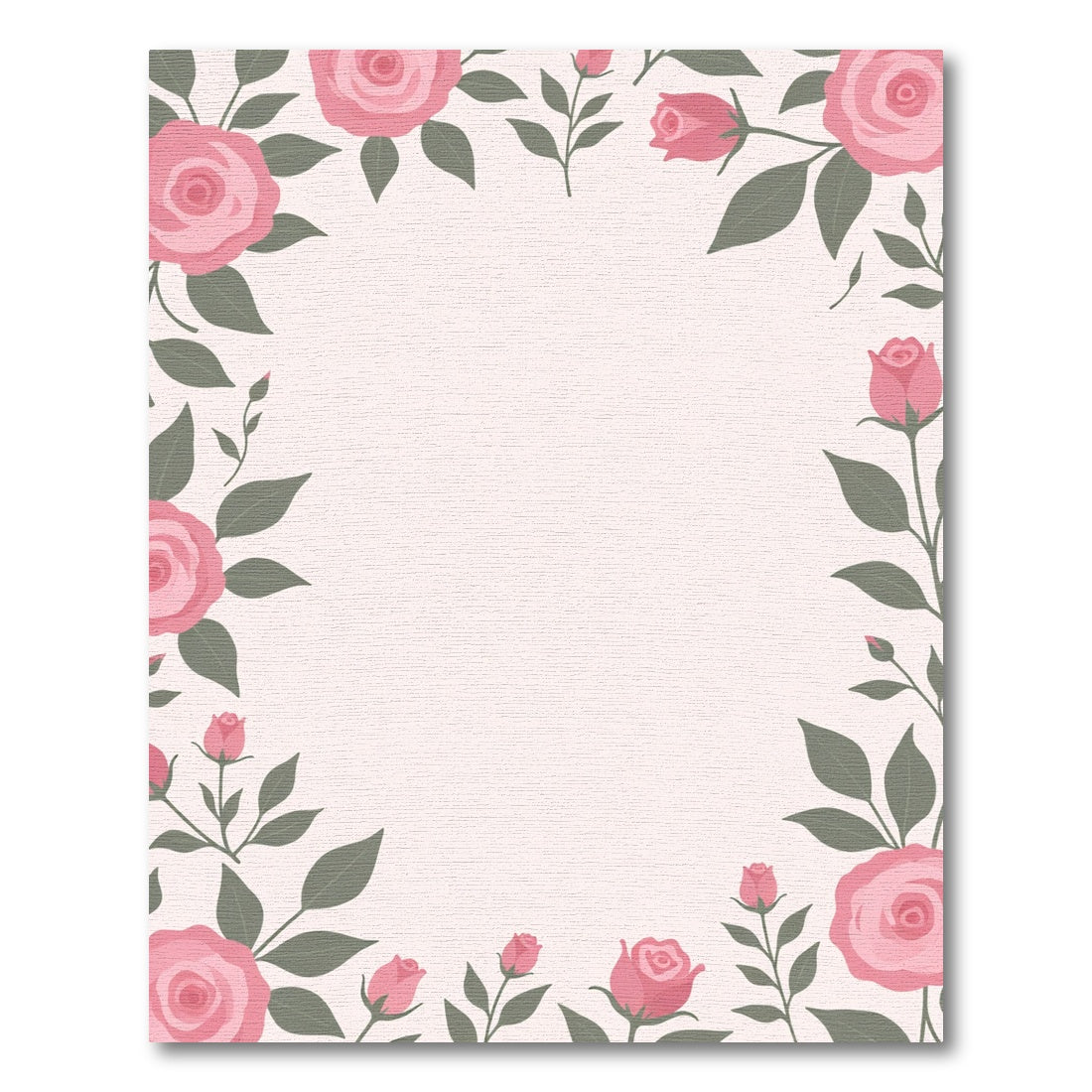 Pink Roses Border Garden Rug