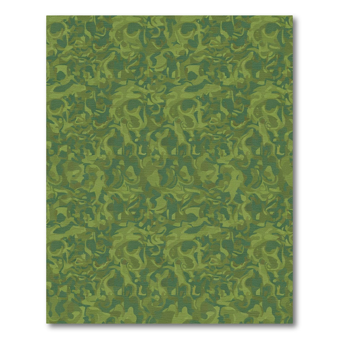 Mottled Forest Green Abstract Rug