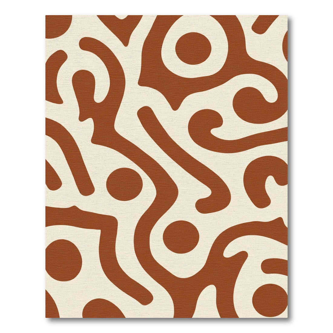 Terracotta Abstract Organic Swirl Rug