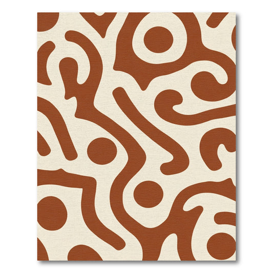 Terracotta Abstract Organic Swirl Rug
