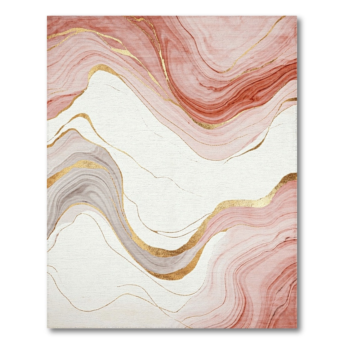 Rose Gold Marble Wave Rug