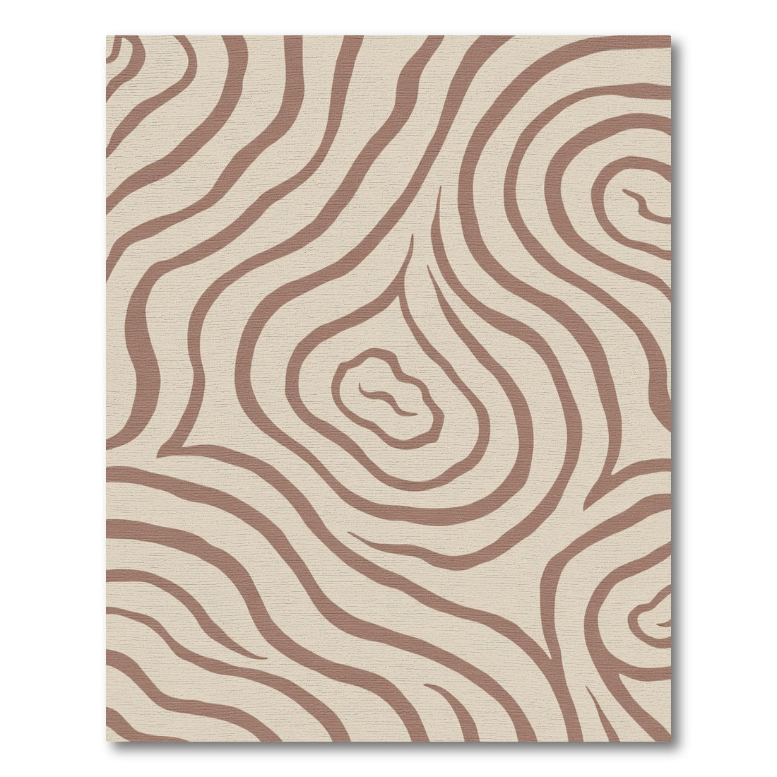 Beige Brown Wavy Stripes Rug