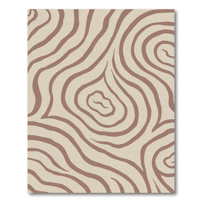 Beige Brown Wavy Stripes Rug