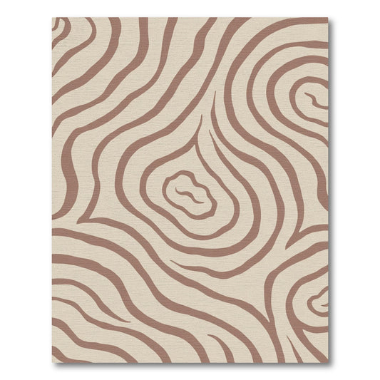 Beige Brown Wavy Stripes Rug