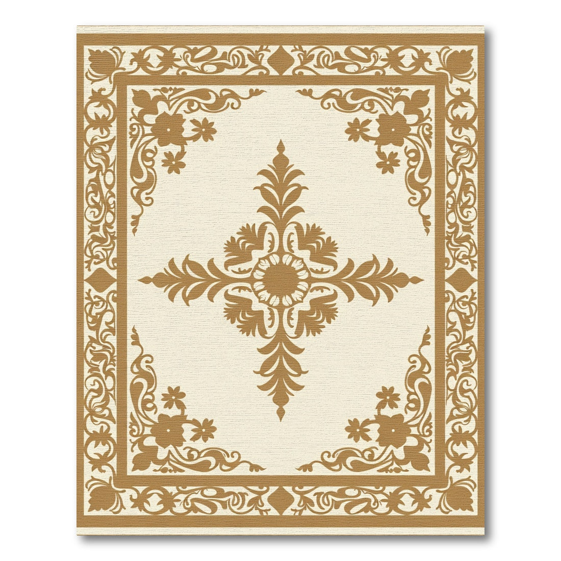 Opulent Floral Crested Centerpiece Rug