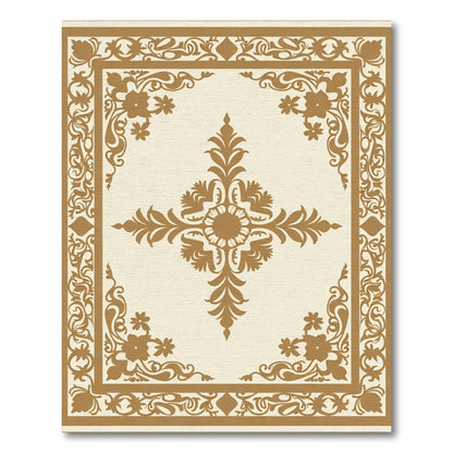 Opulent Floral Crested Centerpiece Rug