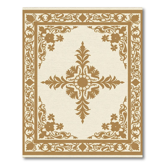 Opulent Floral Crested Centerpiece Rug
