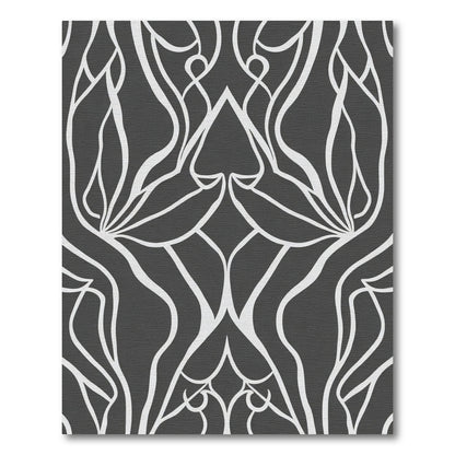 Monochromatic Flowing Lines Abstract Art Rug
