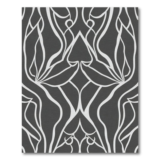 Monochromatic Flowing Lines Abstract Art Rug