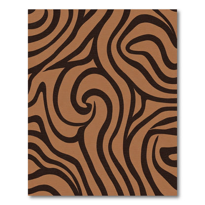 Brown Swirl Abstract Zebra Rug