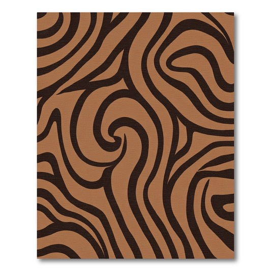 Brown Swirl Abstract Zebra Rug
