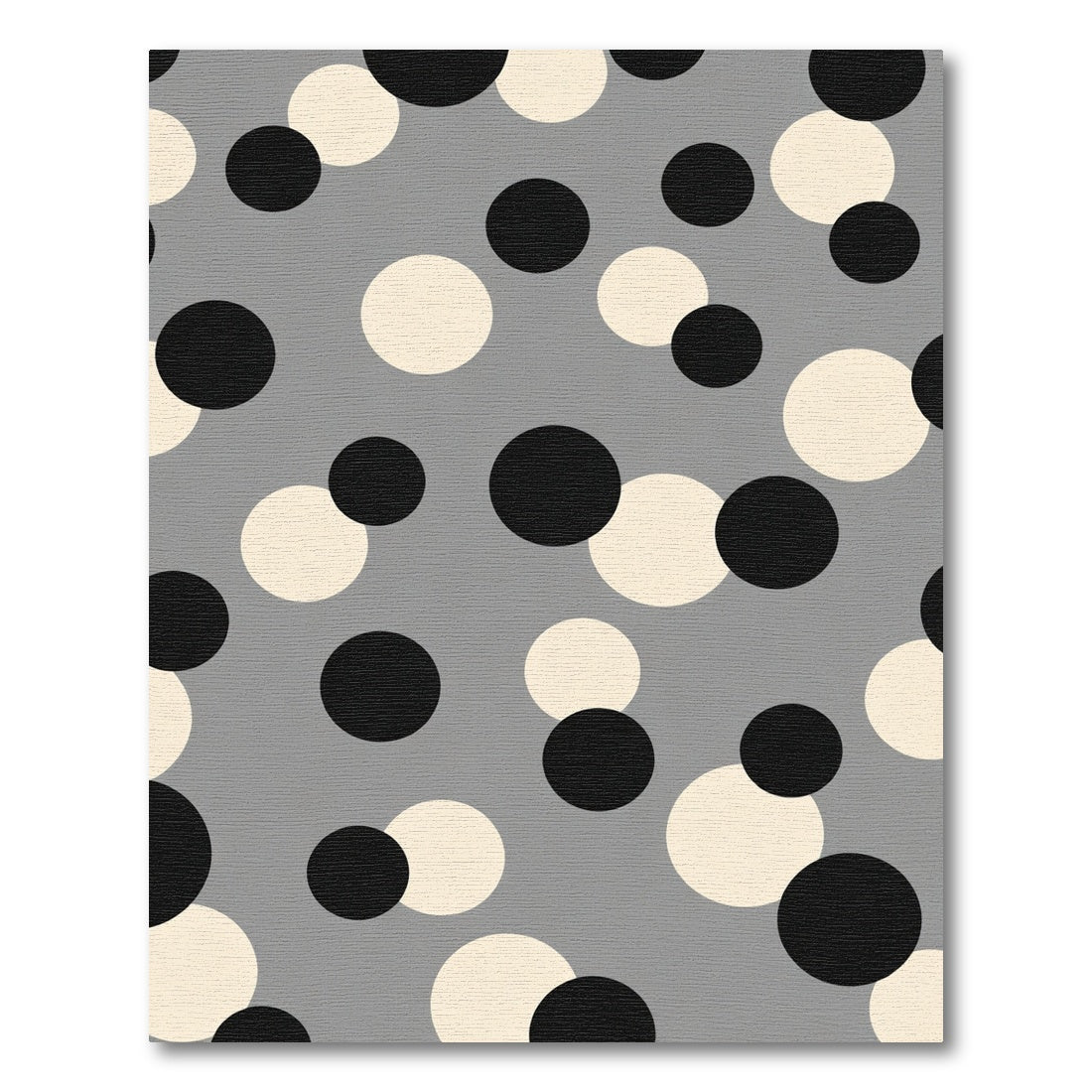 Gray Black Cream Circles Rug