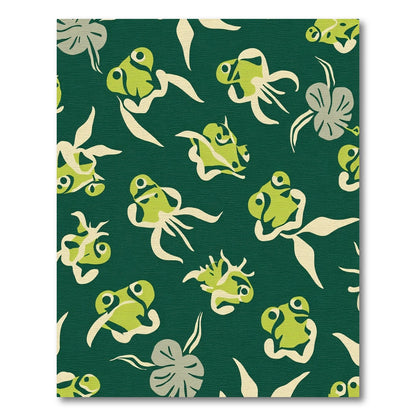 Green Ivory Frog Pond Art Rug