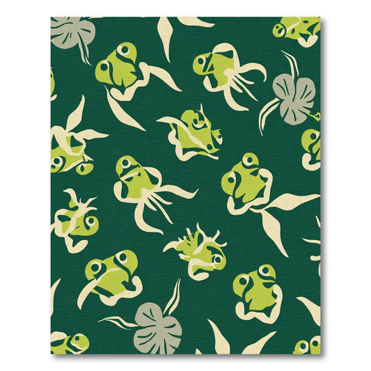 Green Ivory Frog Pond Art Rug