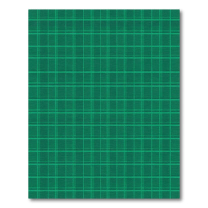 Deep Forest Green Plaid Squares Rug