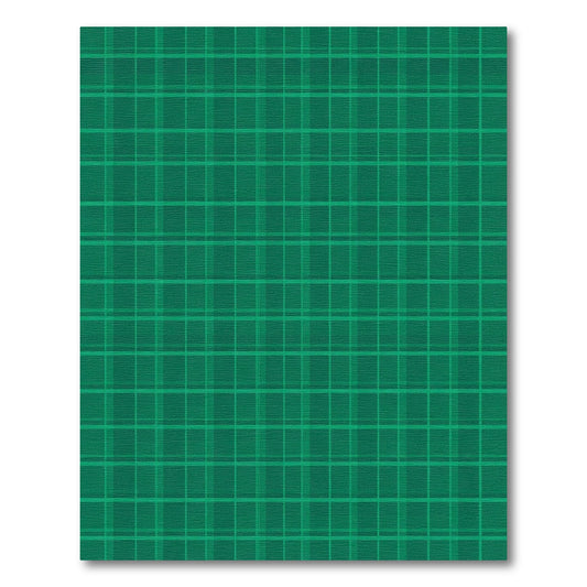 Deep Forest Green Plaid Squares Rug