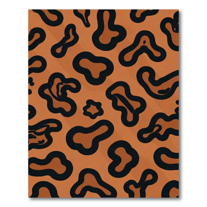 Burnt Orange Black Animal Spots Rug