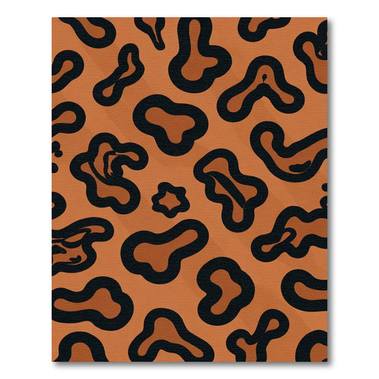 Burnt Orange Black Animal Spots Rug