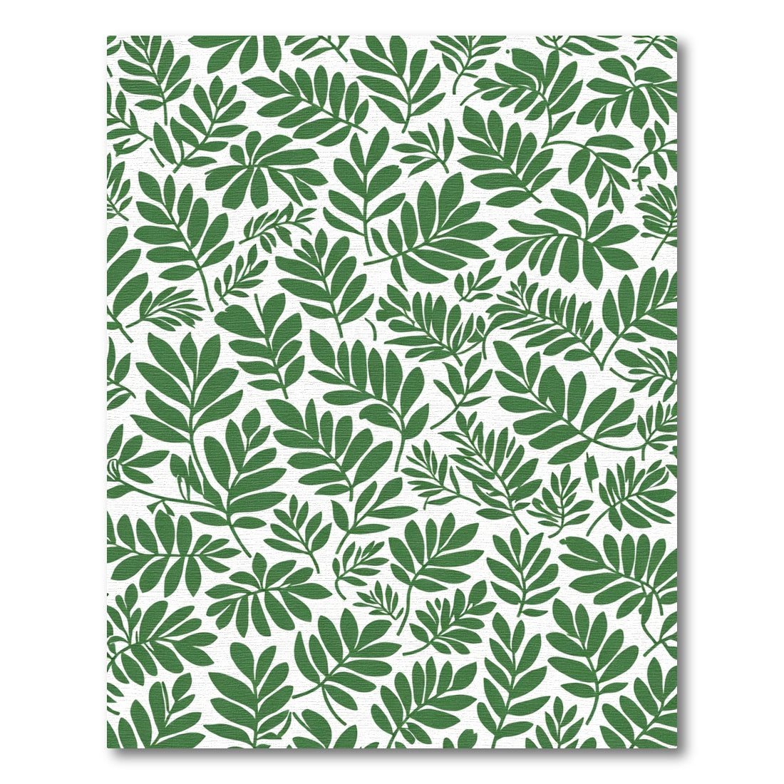 Lush Green Leafy Botanical Pattern Rug