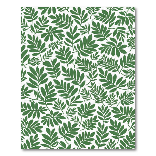 Lush Green Leafy Botanical Pattern Rug