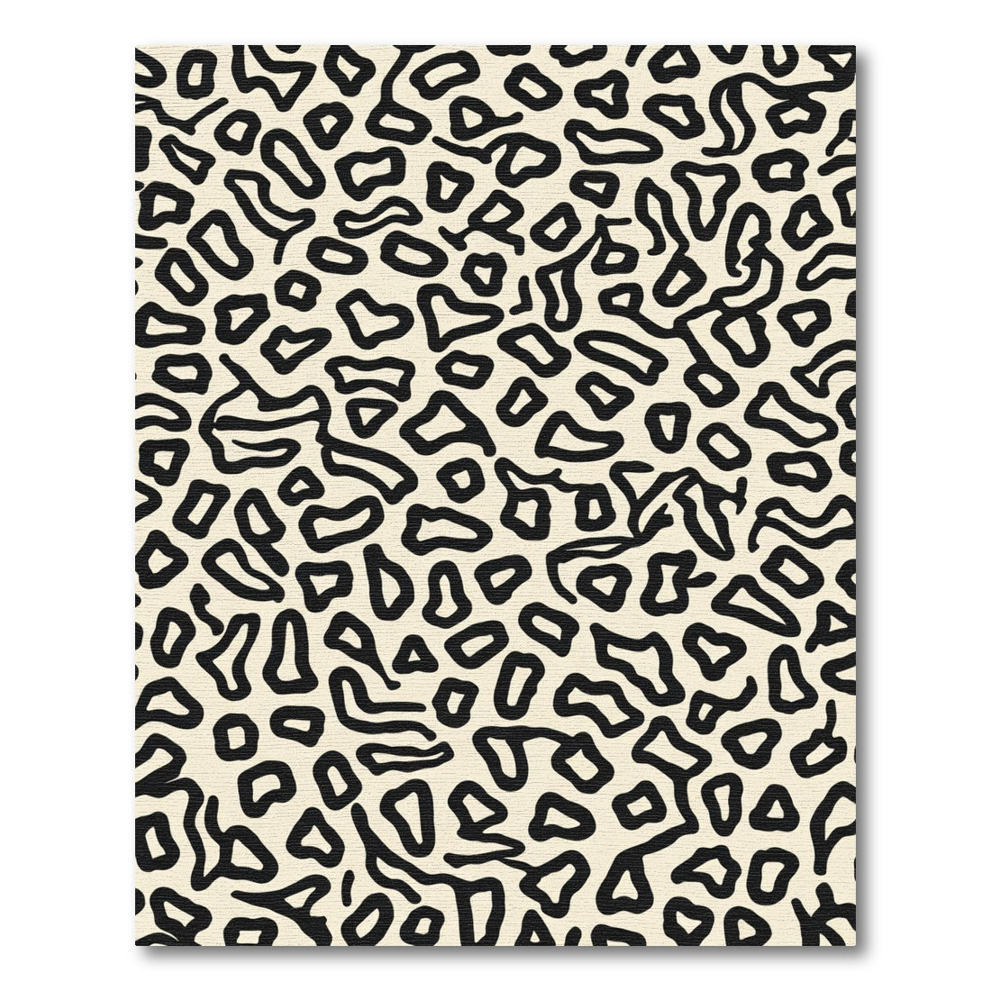 Organic Black Cream Abstract Leopard Rug