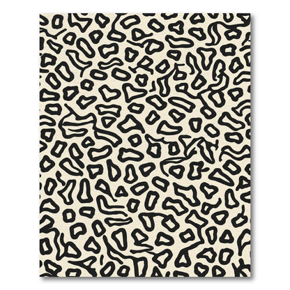 Organic Black Cream Abstract Leopard Rug